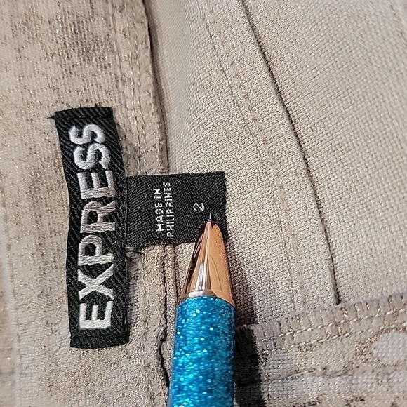 Express Size 2 Taupe with Gold Reptile / Snake Print Bodycon Bandage Mini Skirt - Picture 8 of 9